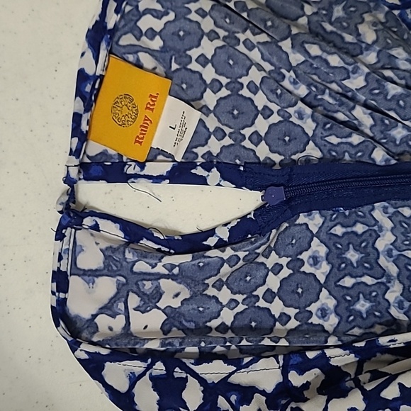 Ruby Rd Blue Geometric Sleeveless Jumpsuit size Large - Picture 6 of 12